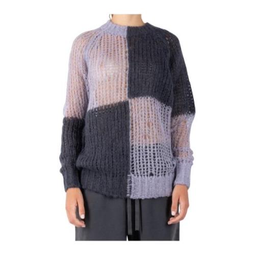 Paars/Grijs Mohair Wol Trui Acne Studios , Gray , Dames