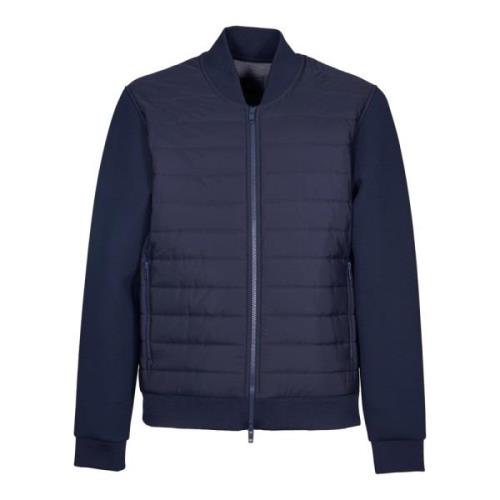 Blauwe Nylon Bomberjack Aw24 Fay , Blue , Heren