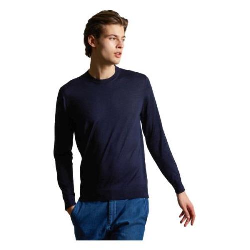 Blauwe Kid Wol Trui Colombo , Blue , Heren