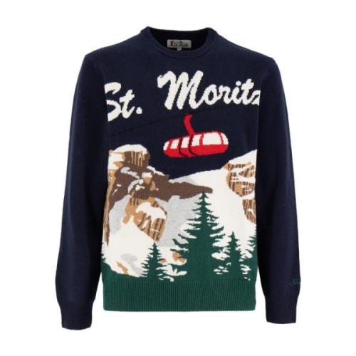 Wintermotief kasjmiermix wollen trui MC2 Saint Barth , Multicolor , He...