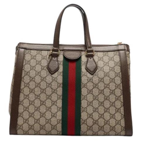 Pre-owned Canvas gucci-bags Gucci Vintage , Beige , Dames