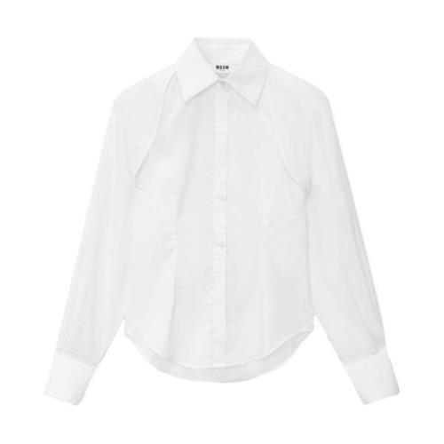 Wit Overhemd voor Mannen Msgm , White , Dames