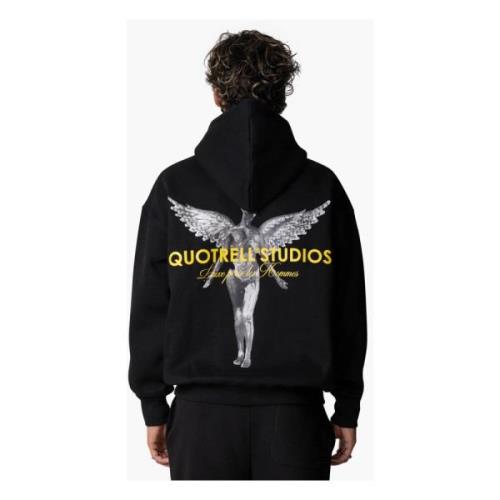 Angel Hoodie Heren Zwart/Geel Quotrell , Black , Heren