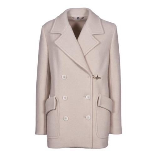 Bruine Wol Kasjmiermix Peacoat Fay , Beige , Dames