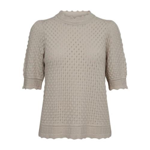 Moonbeam Pullover met korte pofmouwen Freequent , Beige , Dames