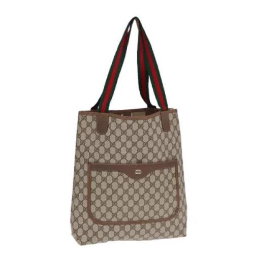 Pre-owned Leather totes Gucci Vintage , Beige , Dames