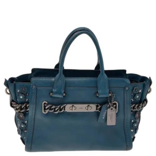 Pre-owned Leather handbags Coach Pre-owned , Blue , Dames