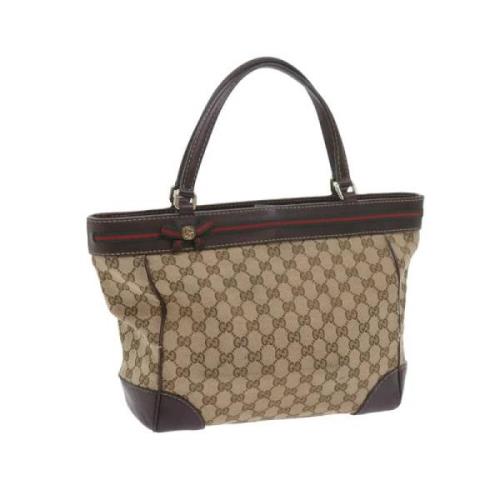 Pre-owned Canvas gucci-bags Gucci Vintage , Beige , Dames