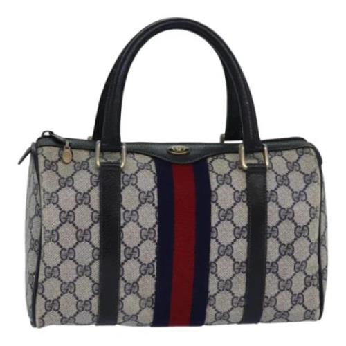 Pre-owned Leather handbags Gucci Vintage , Blue , Dames