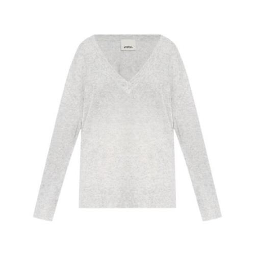 Grijze V-hals Trui Chic Stijl Isabel Marant , Gray , Dames