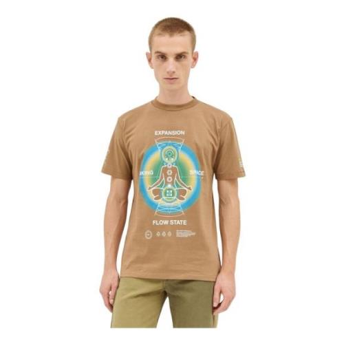 Grafische Print Katoenen T-shirt Space Available , Brown , Heren