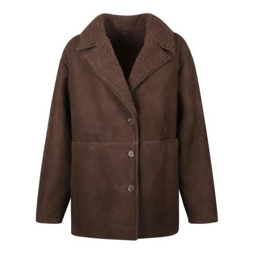 Shearling Winterjas Loulou Studio , Brown , Dames