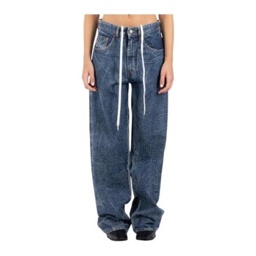 Blauwe Katoenen Jeans Gemaakt in Italië MM6 Maison Margiela , Blue , D...