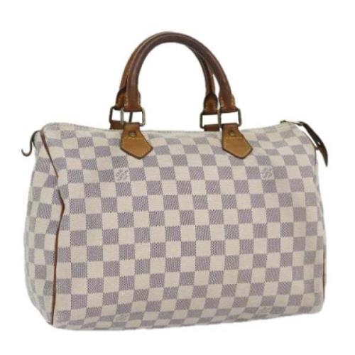 Pre-owned Canvas handbags Louis Vuitton Vintage , White , Dames