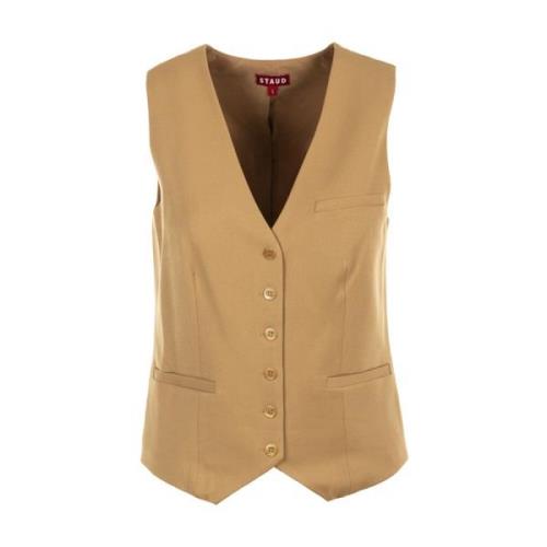 Bruine Vest Jas Staud , Brown , Dames