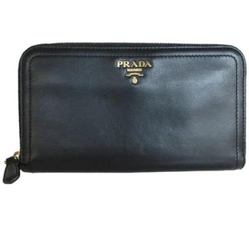 Pre-owned Leather wallets Prada Vintage , Black , Dames