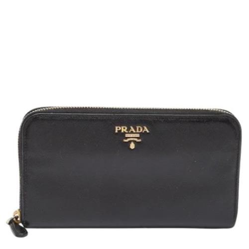 Pre-owned Leather wallets Prada Vintage , Black , Dames