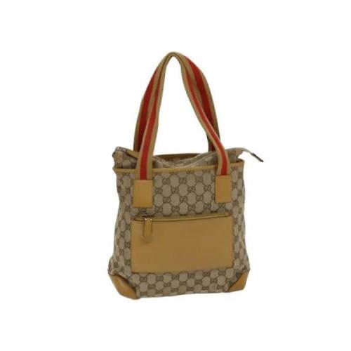 Pre-owned Canvas handbags Gucci Vintage , Beige , Dames