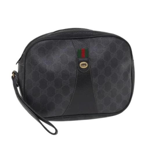 Pre-owned Leather clutches Gucci Vintage , Black , Dames