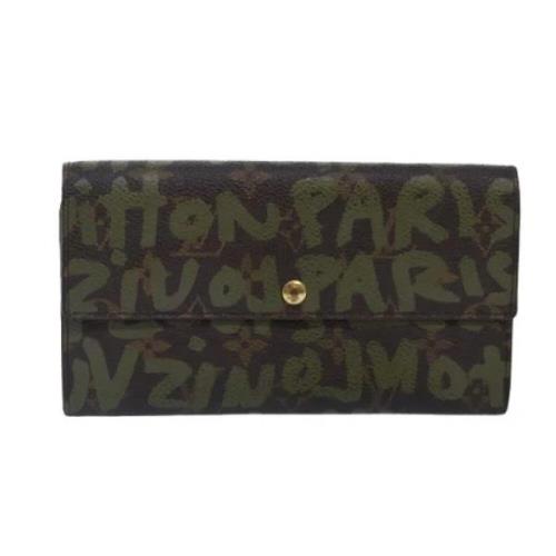 Pre-owned Canvas wallets Louis Vuitton Vintage , Green , Dames