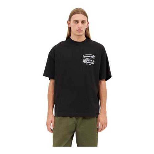 Logo Print Katoenen T-shirt Carhartt Wip , Black , Heren