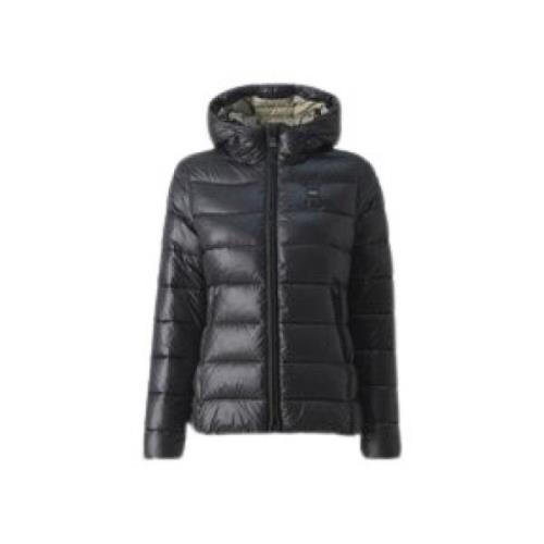 Dames gewatteerde jas met capuchon Blauer , Black , Dames