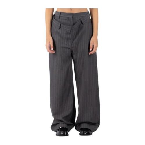 Grijze Melange Wollen Broek Acne Studios , Gray , Dames