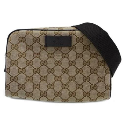 Pre-owned Canvas shoulder-bags Gucci Vintage , Beige , Dames