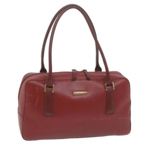 Pre-owned Leather handbags Burberry Vintage , Red , Dames