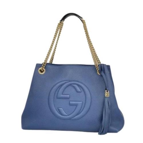 Pre-owned Leather gucci-bags Gucci Vintage , Blue , Dames