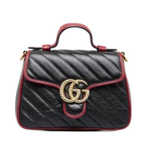 Pre-owned Leather handbags Gucci Vintage , Black , Dames