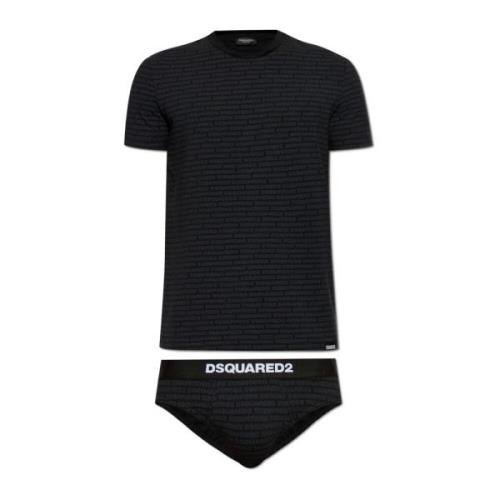 Set: slips en t-shirt Dsquared2 , Black , Heren