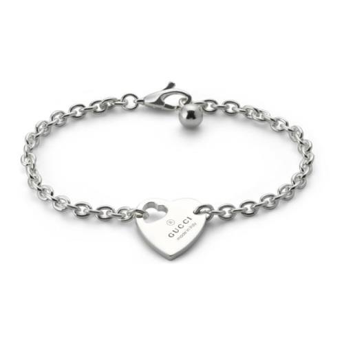 Armband in sterling zilver met hartmotief en merkdetail Gucci , Gray ,...