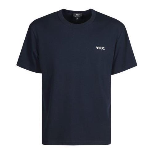 Boxy Petit Katoenen T-shirt met Logo A.p.c. , Blue , Heren