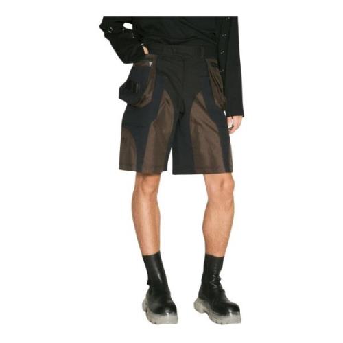 Contrast Weave Cargo Shorts Mugler , Black , Heren