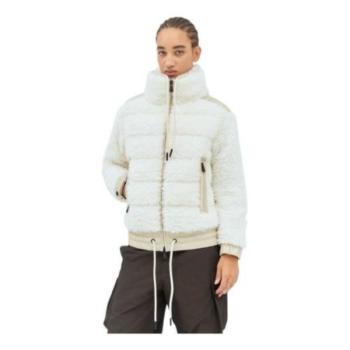 Fluffy Teddy Zip-Up Cardigan Moncler , White , Dames