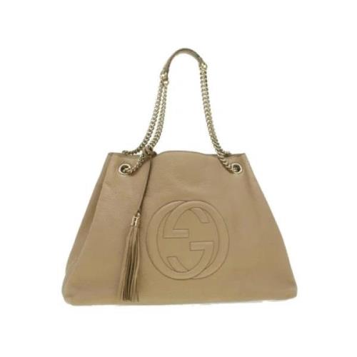 Pre-owned Leather gucci-bags Gucci Vintage , Beige , Dames