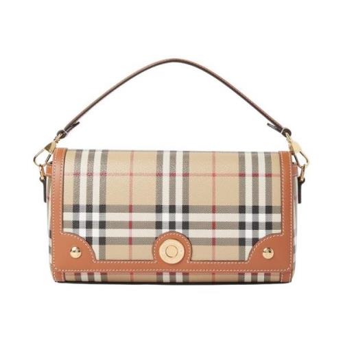 Geruit Motief Handtas Burberry , Brown , Dames