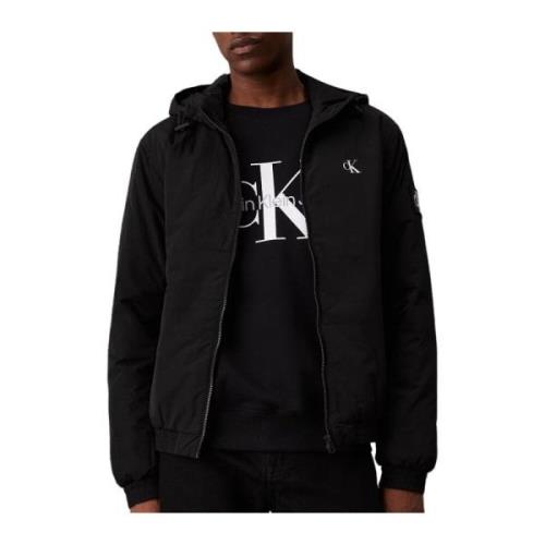 Gewatteerde capuchon Harrington-jack in zwart Calvin Klein , Black , H...