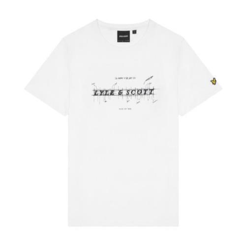 Type Grafisch T-Shirt Anatomie Lyle & Scott , White , Heren