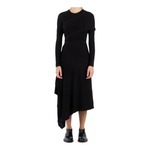 Zwarte Lyocell Elastaan Jurk Helmut Lang , Black , Dames