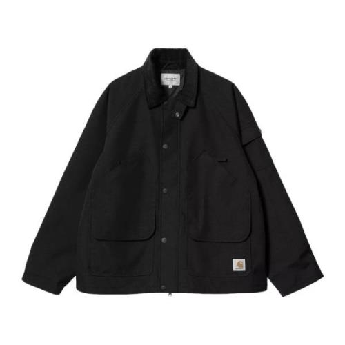 Zwarte Nylon Canvas Jas Carhartt Wip , Black , Heren