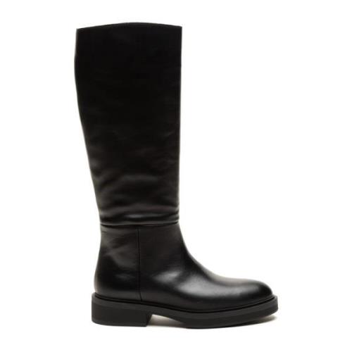 Leren Winterlaarzen Alpe , Black , Dames