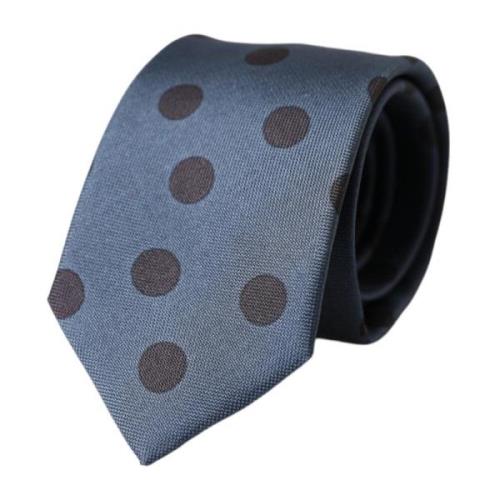 Blauw Zwart Polka Dot Zijden Stropdas Dolce & Gabbana , Blue , Heren