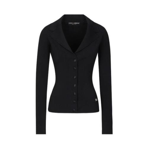 Zwarte Cardigan met 7 Knopen Dolce & Gabbana , Black , Dames