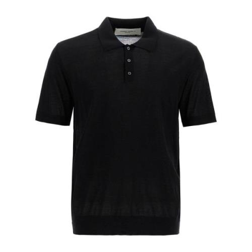 Wollen poloshirt met korte mouwen Golden Goose , Black , Heren