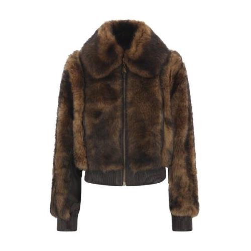 Bruine Shearling Bomberjas Zimmermann , Brown , Dames