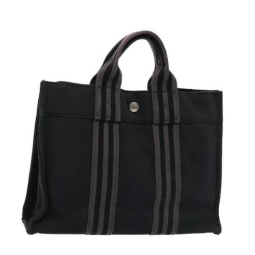 Pre-owned Canvas handbags Hermès Vintage , Black , Dames