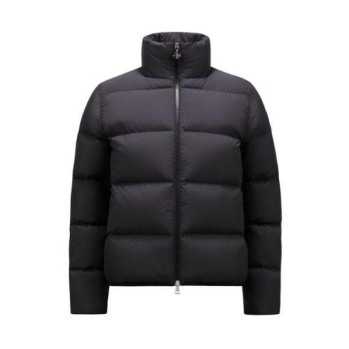 Korte donzen pufferjas met ritssluiting zakken Moncler , Black , Dames