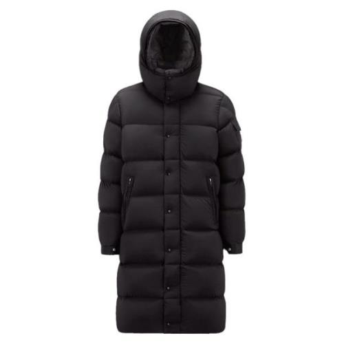 Lange Parka met Afneembare Capuchon Moncler , Black , Heren